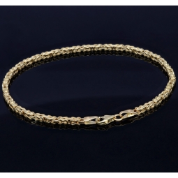 Edles Königsarmband aus hochglanzpoliertem Gelbgold (585er 14k Gold), ca. 21cm, 2mm
