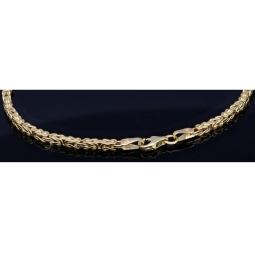 Glänzendes Königsarmband aus hochwertigem Gold (14k 585 Gelbgold) - hochglanzpoliert - , ca. 20,5cm, 2mm