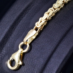 Glänzendes Königsarmband aus hochwertigem Gold (14k 585 Gelbgold) - hochglanzpoliert - , ca. 20,5cm, 2mm