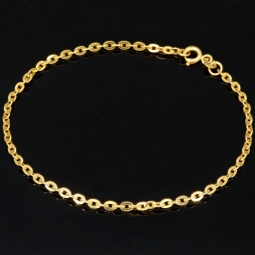 Fein gearbeitetes produziertes Ankerarmband aus hochwertigem Gold (14K 585er Gelbgold) kurzgliedrig ca. 19 cm lang