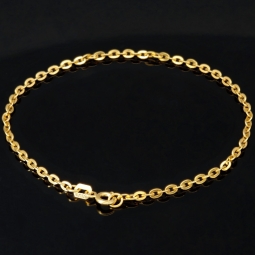 Fein gearbeitetes produziertes Ankerarmband aus hochwertigem Gold (14K 585er Gelbgold) kurzgliedrig ca. 19 cm lang