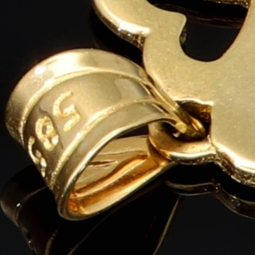 Stilvoller Herz-Anhänger aus hochwertigem 585er 14K Gold (Bicolor - Gelbgold und Weißgold) mit funkelnden Zirkonia