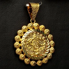 Funkelnder Osmanischer, türkischer Kurush-Anhänger mit aufwendigen und feinen Details aus hochwertigem Gold (14K 585 Gelbgold)