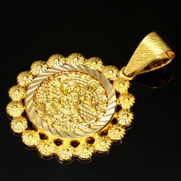 Funkelnder Osmanischer, türkischer Kurush-Anhänger mit aufwendigen und feinen Details aus hochwertigem Gold (14K 585 Gelbgold)