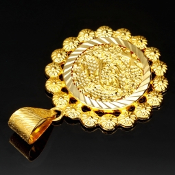 Funkelnder Osmanischer, türkischer Kurush-Anhänger mit aufwendigen und feinen Details aus hochwertigem Gold (14K 585 Gelbgold)