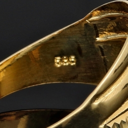 Stilvoller Ring für Damen aus edlem, glänzenden 585 14K Gold in Ringgröße ca. 59-60
