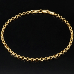 Exquisites Ankerarmband / Rundankerarmband aus hochwertigem 14K 585er Gold (ca. 20cm, 3mm)