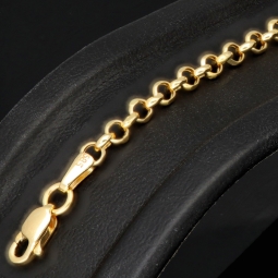 Exquisites Ankerarmband / Rundankerarmband aus hochwertigem 14K 585er Gold (ca. 20cm, 3mm)