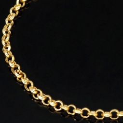 Exquisites Ankerarmband / Rundankerarmband aus hochwertigem 14K 585er Gold (ca. 20cm, 3mm)
