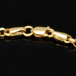 Exquisites Ankerarmband / Rundankerarmband aus hochwertigem 14K 585er Gold (ca. 20cm, 3mm)