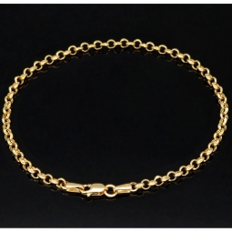 Exquisites Ankerarmband / Rundankerarmband aus hochwertigem 14K 585er Gold (ca. 20cm, 3mm)