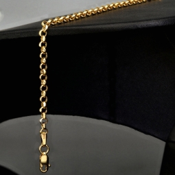 Exquisites Ankerarmband / Rundankerarmband aus hochwertigem 14K 585er Gold (ca. 20cm, 3mm)