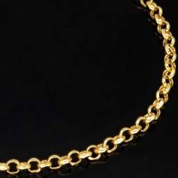 Exquisites Ankerarmband / Rundankerarmband aus hochwertigem 14K 585er Gold (ca. 20cm, 3mm)