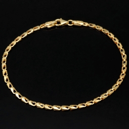 Exklusives Goldarmband (14K 585er Gold, Gelbgold) – Edles Design mit feiner Verarbeitung (ca. 19cm Länge, 2mm Breite)