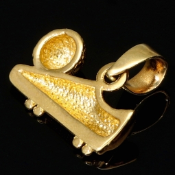 Fußball-Töppen-Fussballschuh-Anhänger mit feinen Details aus funkelndem Gold (14K 585 Gelbgold)