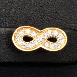 Trendige Infinity-Ohrstecker - Unendlichkeitssymbol-Ohrstecker aus hochwertigem 585 / 14K Gold mit feinem Zirkonia