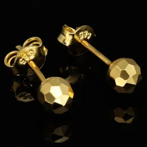 Funkelnde Ohrstecker mit stilvollem Muster aus edlem Gold (585 / 14K Gelbgold)