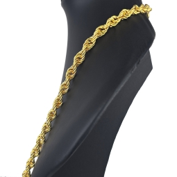 XXXL Kordelkette, hochwertig gearbeitet in ca. 95 cm MEGA Länge und ca. 8mm Breite aus edlem 585 Gold (14k)
