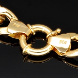 Exklusives Panzerarmband aus hochwertigem, hochglanzpoliertem 585er Gelbgold (14 Karat) mit einer Breite von ca. 9 mm und einer Länge von ca. 20,5 cm