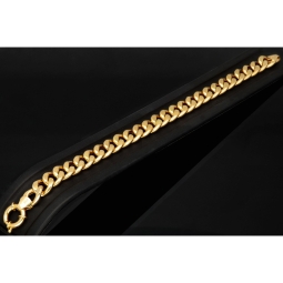 Exklusives Panzerarmband aus hochwertigem, hochglanzpoliertem 585er Gelbgold (14 Karat) mit einer Breite von ca. 9 mm und einer Länge von ca. 20,5 cm