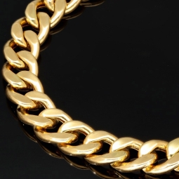 Exklusives Panzerarmband aus hochwertigem, hochglanzpoliertem 585er Gelbgold (14 Karat) mit einer Breite von ca. 9 mm und einer Länge von ca. 20,5 cm