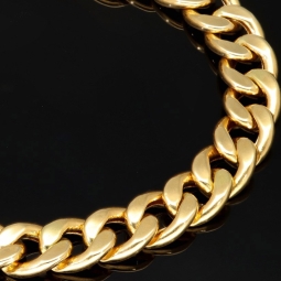Exklusives Panzerarmband aus hochwertigem, hochglanzpoliertem 585er Gelbgold (14 Karat) mit einer Breite von ca. 9 mm und einer Länge von ca. 20,5 cm