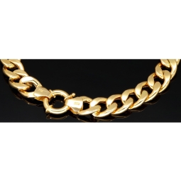 Exklusives Panzerarmband aus hochwertigem, hochglanzpoliertem 585er Gelbgold (14 Karat) mit einer Breite von ca. 9 mm und einer Länge von ca. 20,5 cm