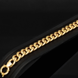 Exklusives Panzerarmband aus hochwertigem, hochglanzpoliertem 585er Gelbgold (14 Karat) mit einer Breite von ca. 9 mm und einer Länge von ca. 20,5 cm