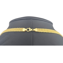 Dreireihige, edel verarbeitete Kordelkette - Gold-Armband aus funkelndem 8K 333er Gelbgold (ca. 43,5cm)