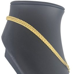 Dreireihige, edel verarbeitete Kordelkette - Gold-Armband aus funkelndem 8K 333er Gelbgold (ca. 43,5cm)