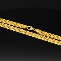 Dreireihige, edel verarbeitete Kordelkette - Gold-Armband aus funkelndem 8K 333er Gelbgold (ca. 43,5cm)