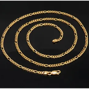 Hochwertig gearbeitete Goldkette / Figarokette aus funkelndem Gold (333 / 8K Gelbgold) - ca. 60cm lang, ca. 3mm