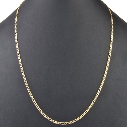 Hochwertig gearbeitete Goldkette /  Figarokette aus funkelndem Gold (333 / 8K Gelbgold) - ca. 60cm lang, ca. 3mm