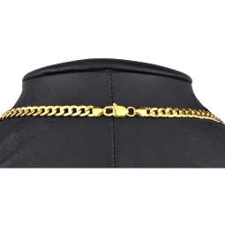 Außergewöhnliche Panzerkette aus edlem 8K, 333 Bicolor Gold (Gelbgold und Weißgold) mit feinem Zirkoniabesatz in ca. 43cm und 5mm, ca. 9,4g