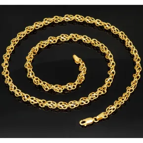 Edle Goldkette für Damen in außergewöhnlichem Design aus glänzendem 375 (9k) Gelbgold in ca. 50cm Länge