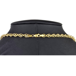 Edle Goldkette für Damen in außergewöhnlichem Design aus glänzendem 375 (9k) Gelbgold in ca. 50cm Länge