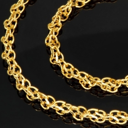 Edle Goldkette für Damen in außergewöhnlichem Design aus glänzendem 375 (9k) Gelbgold in ca. 50cm Länge