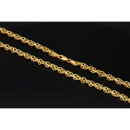 Edle Goldkette für Damen in außergewöhnlichem Design aus glänzendem 375 (9k) Gelbgold in ca. 50cm Länge