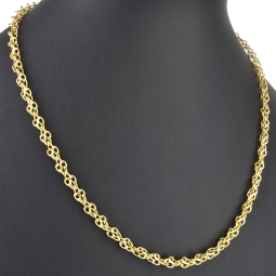 Edle Goldkette für Damen in außergewöhnlichem Design aus glänzendem 375 (9k) Gelbgold in ca. 50cm Länge