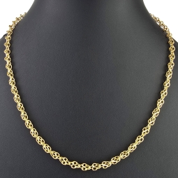 Edle Goldkette für Damen in außergewöhnlichem Design aus glänzendem 375 (9k) Gelbgold in ca. 50cm Länge