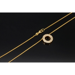 Christ Markenschmuck - Elegantes Schmuck-Set bestehend aus einer hochwertigen 14K / 585 Gold  - Goldkette (ca. 45cm) und einem Rondell-Anhänger mit Brillanten