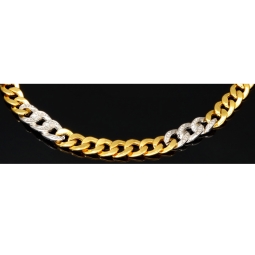 Panzerarmband in außergewöhnlichem Design aus funkelndem  8K, 333 Bicolor Gold (Gelbgold und Weißgold) mit Zirkonia in ca. 19,5cm und 5mm