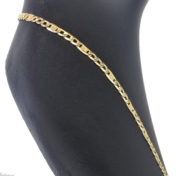 Exklusive Figaro-Panzerkette in markantem Design aus funkelndem 585 /14k Gold  (ca. 60cm, 5mm)