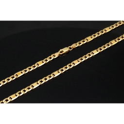 Exklusive Figaro-Panzerkette in markantem Design aus funkelndem 585 /14k Gold  (ca. 60cm, 5mm)