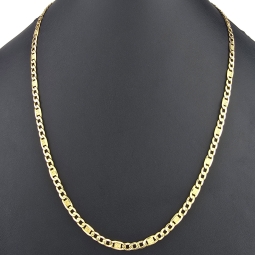 Exklusive Figaro-Panzerkette in markantem Design aus funkelndem 585 /14k Gold  (ca. 60cm, 5mm)