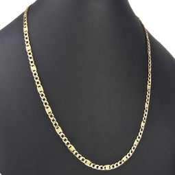 Exklusive Figaro-Panzerkette in markantem Design aus funkelndem 585 /14k Gold  (ca. 60cm, 5mm)