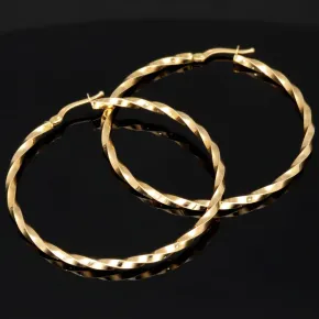 Spiral-Creolen in edlem Twist-Design aus hochwertigem 585er / 14K Gold