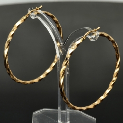 Spiral-Creolen in edlem Twist-Design aus hochwertigem 585er / 14K Gold