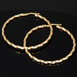Spiral-Creolen in edlem Twist-Design aus hochwertigem 585er / 14K Gold
