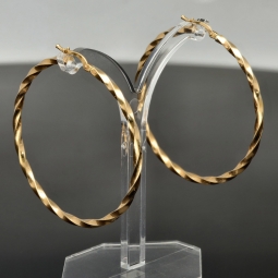 Spiral-Creolen in edlem Twist-Design aus hochwertigem 585er / 14K Gold